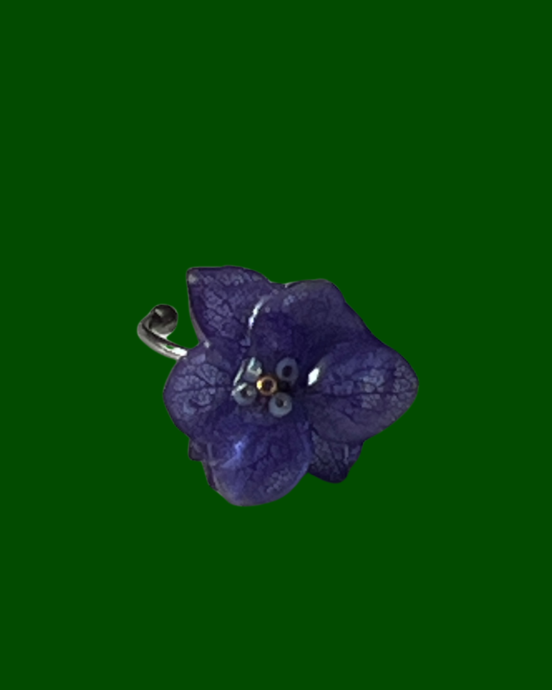 Anillo hortensia morada