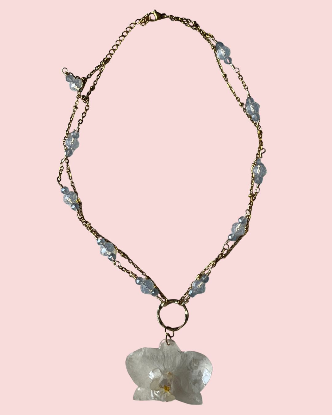 Collar orquidea Blanca