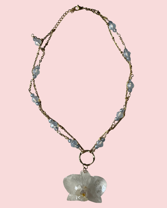 Collar orquidea Blanca